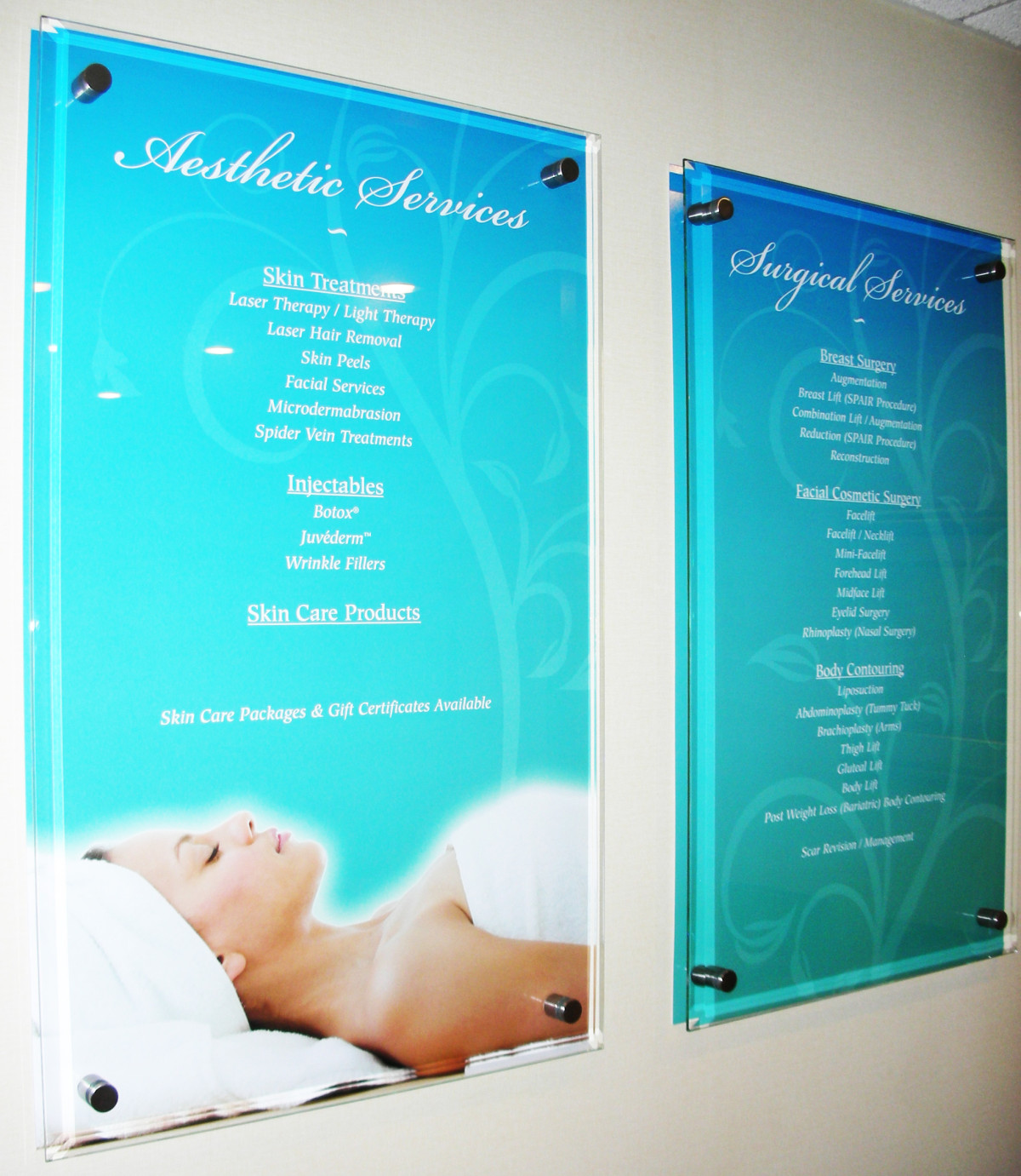 Glass Graphics Examples of Signs & Glass Mounted on StandOffs