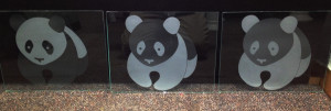 Sandblasted glass panels for non-profit commercial client by Glass Graphics of Atlanta.