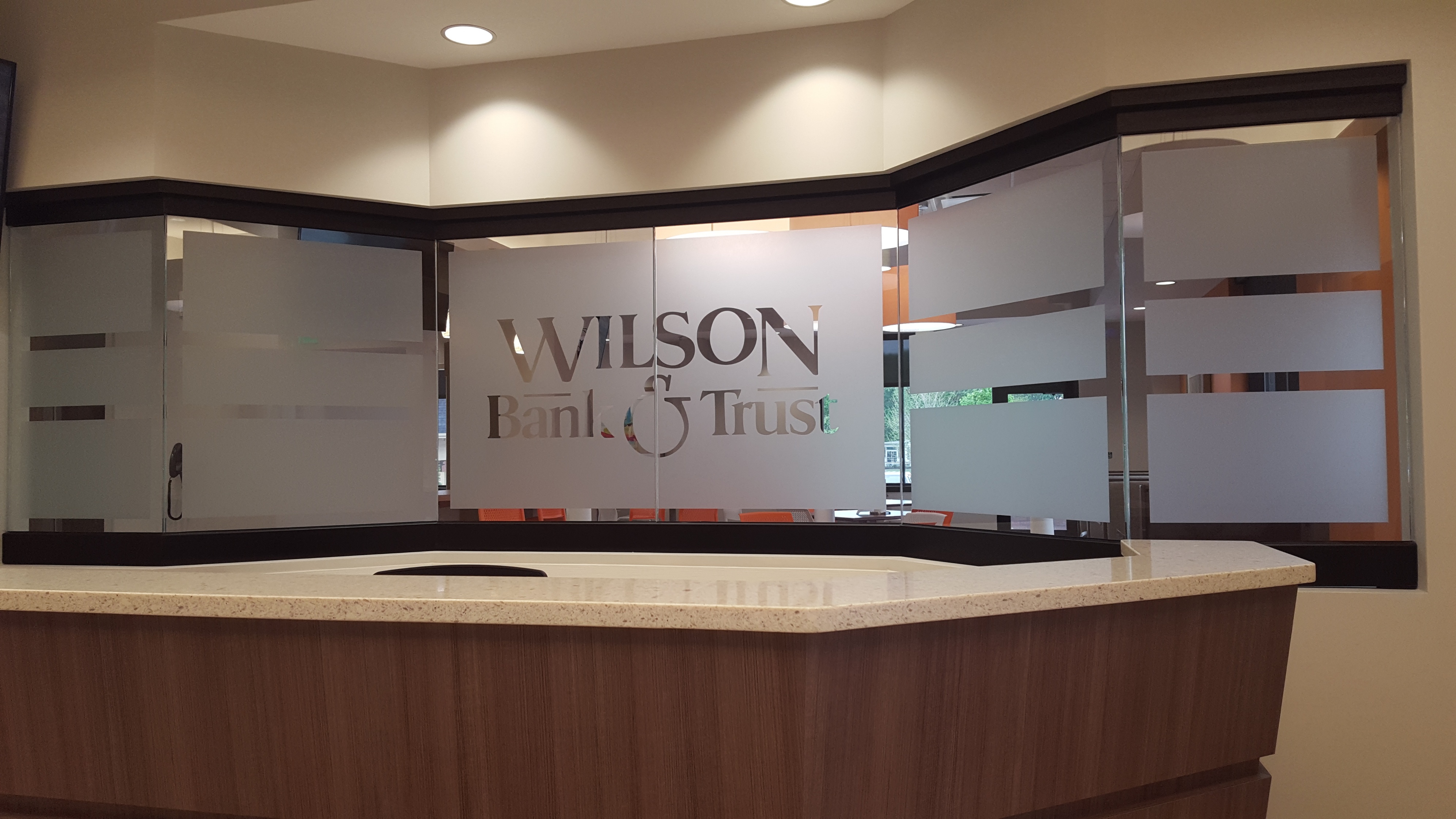 Wilson Bank & Trust Filmed Glass by Glass Graphics of Atlanta.